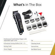 Wahl Professional 5 Star Magic Clip Hair Clipper, Corded and Cordless, Lithium Ion Battery, 100-Minute Run Time, Black, 3026432