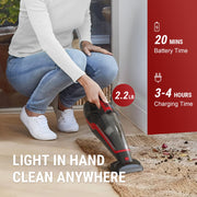VacLife H-116 Cordless Handheld Vacuum, Car Vacuum Cleaner Rechargeable with Motorized Brush, Red