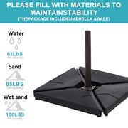 FUNDAZE 10ft Heavy Duty Cantilever Patio Umbrella with Weighted Base, Beige, Round, Crank Lift, Adjustable Tilt
