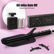 Farery Long Barrel Curling Iron, 1.25 Inch Ceramic Tourmaline Barrel Infused with Argan Oil and Keratin, 11 Adjustable Heat Settings, Includes Clips and Silicone Pad, Black FA099-32-B