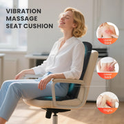 Comfier CF-2517-WM Vibration Back Massager with Heated Seat Cushion, Portable Chair Pad for Home, Office, Car, Black