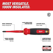Milwaukee 48-22-2216 4-in-1 1000V Insulated Slim-Tip Multi-Bit Screwdriver