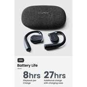 Cleer ARC II Open-Ear True Wireless Bluetooth Headphones with Snapdragon Sound, Dual Mic, IPX5 Sweat Resistant, 35 Hours Playtime, Blue
