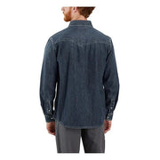 Carhartt Men's Montana Denim Relaxed Fit Long Sleeve Button-Up Shirt, Wyatt, X-Large Tall, 106429