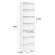 Homfa 7-Tier Tall Freestanding Bookcase, 82 in, Particle Board, White or Blue