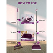 FVSA Broom and Dustpan Set Long - Purple