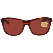 Costa Del Mar Vela Sunglasses, Copper 580P Polarized Lenses, Shiny Tortoise Rectangular Frame, 56mm