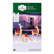 Holiday Time Indoor/Outdoor Light-Up Glitter Deer Family Christmas Decoration with 210 LED Lights, Warm White, Set of 3