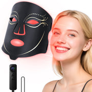 Morfone Red Light Therapy Face Mask, 4 Modes LED Skin Care Device with Remote, Portable Silicone Design for Home and Travel