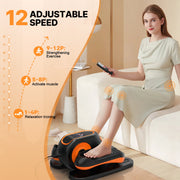 GIKPAL Under Desk Elliptical Machine with Remote Control and LCD Display Monitor, Black/Orange - Portable