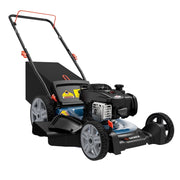 Senix 21-Inch Gas Push Lawn Mower, 140 cc Briggs & Stratton Engine, 3-in-1 Mulching Side Discharge Bagging, 6-Position Height Adjustment, 16-Gallon Grass Bag, Blue, LSPG-M7