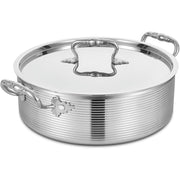 Inqibee Saut Pan with Lid, Tri-Ply Stainless Steel, 13 in, Induction Compatible, Dishwasher and Oven Safe, 8 QT, QB-INQ-3PLY