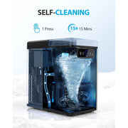 Aeitto Nugget Ice Maker Countertop Pellet Ice Machine, Soft Chewable Ice 40lbs/Day, Automatic Self-Cleaning, Stainless Steel, Gray, CB24MD