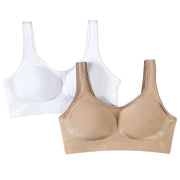 Bali Comfort Revolution Women's 2-Pack Wire-Free Shaping Bra, L, White/Nude - Machine Washable