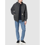 Carhartt 103308-026 Rain Defender Rockland Sherpa-Lined Long-Sleeve Hooded Sweatshirt for Men - Carbon Heather - 2XLT