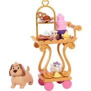 Mattel HYM34 Disney Princess Belle Castle Accessory Pack, Tea Party with Tea Cart, 3 Character Friends & 13 Pieces