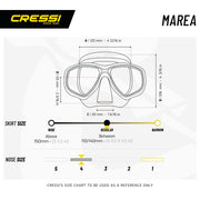 Cressi Marea Scuba Diving and Snorkeling Mask - Clear/Yellow