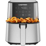 Chefman TurboFry 6-Quart Digital Air Fryer with Touch Controls, 4 Cooking Functions, Stainless Steel, RJ38-SS-6T-WM