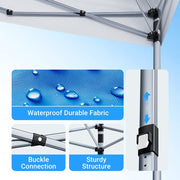 CHITOOMA 10 x 10ft Pop Up Canopy Tent, Waterproof 210D Oxford Fabric with UPF 50+ UV Protection, Adjustable Sidewall Heights, Alloy Steel Frame, Portable with Wheeled Bag, Blue