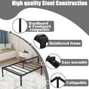 Caplisave Heavy Duty Twin Metal Bed Frame, 18in Platform, Noise-Free, Black