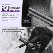 NEXPURE KR015 Upgrade Flat Iron, Professional Salon 2-in-1 Ceramic Hair Straightener and Curler