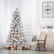 Holiday Time 010-1528WR 7.5' Pre-Lit Flocked Bellmont Christmas Tree with Color-Changing LED Lights and Stand
