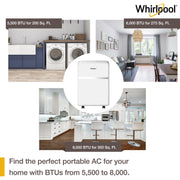 Whirlpool WHAP081BWC 200 Sq. Ft Portable Air Conditioner - White