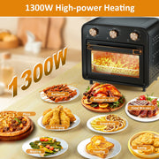 TINANA 5-in-1 Air Fryer Toaster Oven Countertop, 1300W, 17 Qt, Stainless Steel, 4-Slice Capacity
