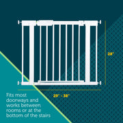 Safety 1st Pressure-Check Baby Gate with SecureTech Visual Indicators, White, Adjustable 29-38 in, Quick-Lift Handle, GA145WHO1