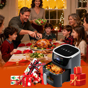 HOMSHADE AirFryer3 r with 8 Food Preset, LED Digital Touch Screen, Roast, Reheat, Dehydrate, Bake, Steam