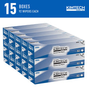 Kimtech Science Kimwipes Delicate Task Fabric Cleaning Wipers, 2-Ply, White, Pop-Up Box, 92 Sheets per Box, Pack of 15, 34721