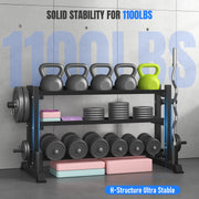 COFUNOK Dumbbell Rack, 3-Tier Adjustable Heavy-Duty Weight Stand, 1100LB Capacity, Black