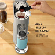 Ninja Pods & Grounds Hot & Iced Single-Serve Coffee Maker, K-Cup Pod Compatible, Rapid Cold Brew, Gray Stone, PB045ST