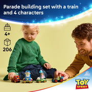 LEGO Disney Pixar Toy Story Celebration Train and RC Car Building Set, 206 Pieces, Ages 4+, Includes Woody Jessie Bo Peep Buzz Lightyear, Model 43264