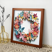 Sinkoo Boho Decor Butterfly Wreath 5D Diamond Painting Art Kit, Full Drill, Multicolor, 12x12 Inch