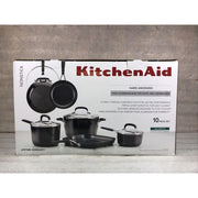 KitchenAid 84800 10 Pieces Hard Anodized Nonstick Cookware Set, Onyx Black