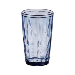 PinePeak 16oz Unbreakable Acrylic Drinking Glasses, BPA-Free, Shatterproof, Stackable, Dishwasher Safe, Blue, Set of 4