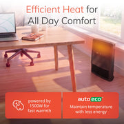 Lasko Ceramic Console Space Heater, 1500W Cyclonic Heating, 3 Heat Settings, 2 Fan Speeds, Timer, Tip-Over Switch, Black, CC24810