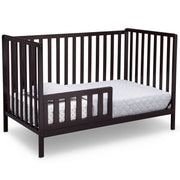 Delta Children Heartland 4-in-1 Convertible Baby Crib, Dark Chocolate, Adjustable Mattress Heights, Wood Construction, 555140-207