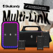 Skullcandy Lifeworks Barrel Mini XT Bluetooth Speaker, Waterproof, Power Bank, Dynamic Light Show, Black