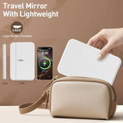 Behome Travel Makeup Mirror with 72 LED Lights, 3 Color Modes, Adjustable Brightness and Angle, Foldable Vanity Mirror, White, CP-C793