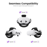 QQV Virtual Reality Gaming Headset Comfort Strap with Magnetic Battery 2-Pack, 20000mAh, Charging Station, Flip-Up Design for Meta Quest 3, Quest 3S, Quest 2, MQ5005