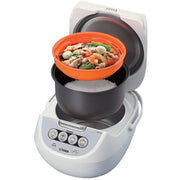 Tiger Corporation JBV-A10U-W 5.5-Cup Micom Rice Cooker with Food Steamer and Slow Cooker, White