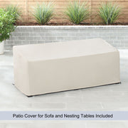 Better Homes & Gardens BH5736262711032 River Oaks Outdoor Sofa & 2 Nesting Tables with Patio Cover, Natural