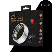 LivUp LU-SMTRNG-500 Smart Ring, Silver, Size 8, Fitness Tracking, Smart Notifications