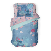 Jay Franco Disney Lilo & Stitch Paradise Dream Full Size Reversible Comforter Set, 3 Piece, Blue Cartoon Design