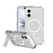 onn Rugged MagSafe Compatible Phone Case with Kickstand, Clear, for iPhone 17 and iPhone 17 Pro