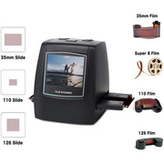 DIGITNOW M126 Film Scanner, 22MP Resolution, Converts 126KPK/135/110/Super 8 Films, Slides & Negatives