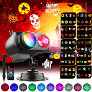Tanbaby Halloween Christmas Projector Lights, Dual Projection Heads, 10 HD 3D Slides, Multicolor