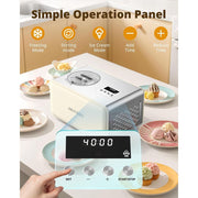 AIRMSEN A-SU-I82-WT 2.1 Qt Ice Cream Maker With Built-In Compressor and LED Timer, White